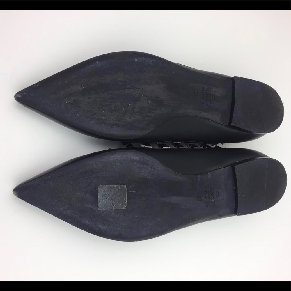 Valentino Black Rockstud Flats - Picture 4 of 8